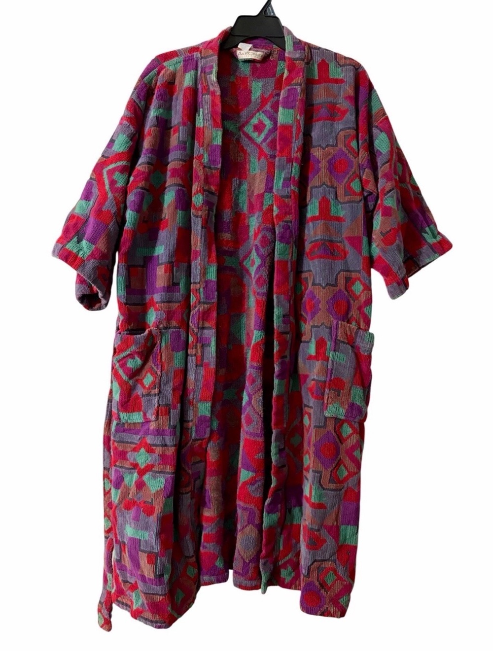 Vintage Ash Creek Trading Size XL Robe Colorful Abstract Pattern Textured Fabric